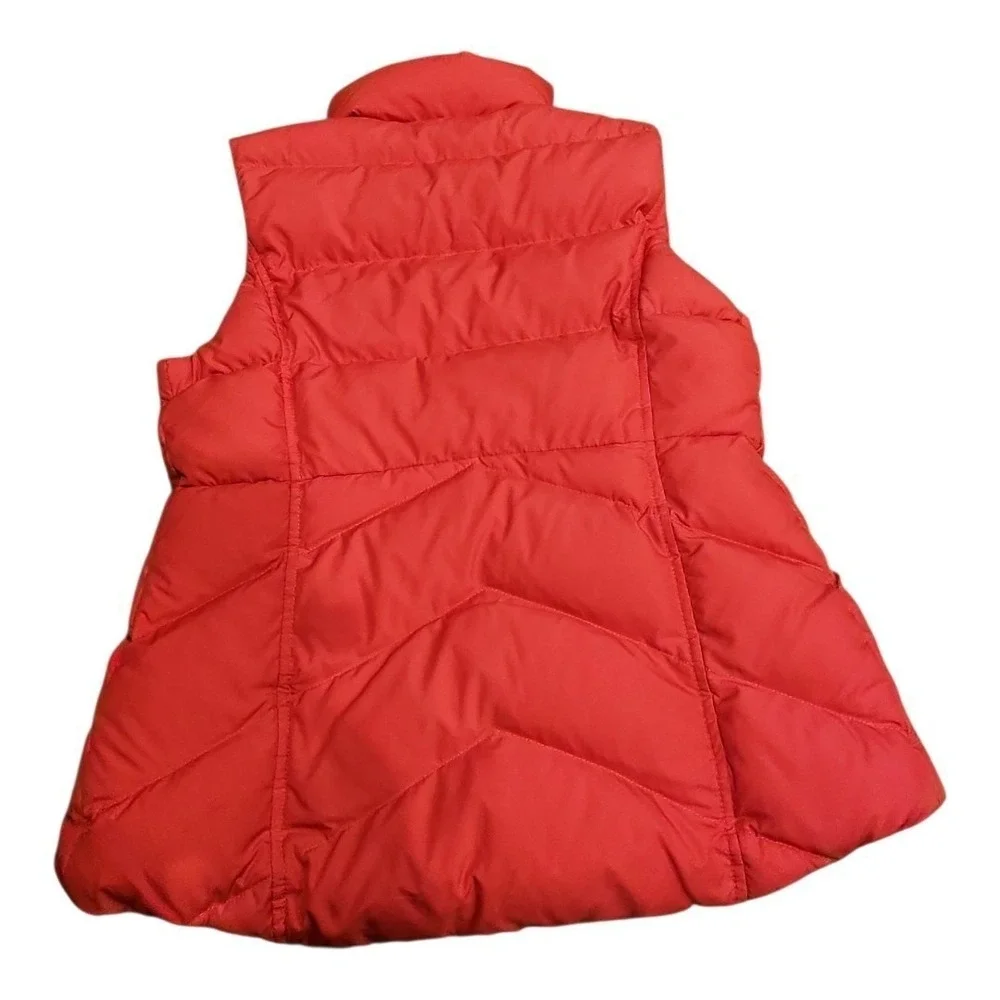 J.Crew Puffer Vest Women Small Red Quilted Down Filled Warm Winter Layer Preppy